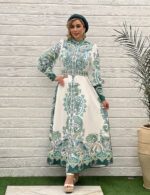 پیراهن کرپ اطلسی ترک مزون دورا