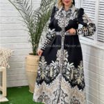 پیراهن کرپ اطلسی ترک مزون دورا