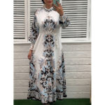 پیراهن زنانه ترک کرپ اطلسی دورا مزون