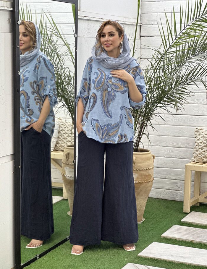 شومیز لینن گرم پایین ایتالیایی دورا مزون
