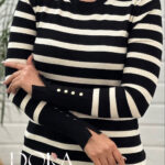 یقه گرد راه راه ترک