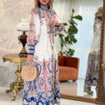 پیراهن کرپ اطلسی ترک