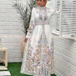 پیراهن کرپ اطلسی ترک مزون دورا