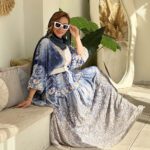 پیراهن ساحلی طرحدارد نخی ترک دورا مزون