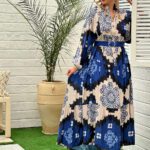 پیراهن ساحلی نخی زنانه طرحدار ترک مزون دورا