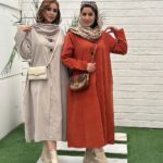 پیراهن پاییزه مخمل کبریتی