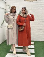 پیراهن پاییزه مخمل کبریتی