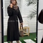 پیراهن پاییزه مخمل کشدوزی دورا