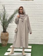 پیراهن پاییزه مخمل کبریتی
