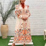 پیراهن کرپ اطلسی ترک طرحدار مزون درا