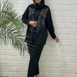 شومیز لینن ترک مشکی