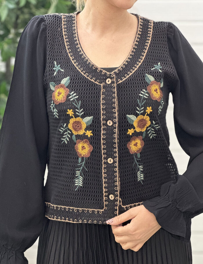 شومیز گیپور گلدوزی ترک دورا