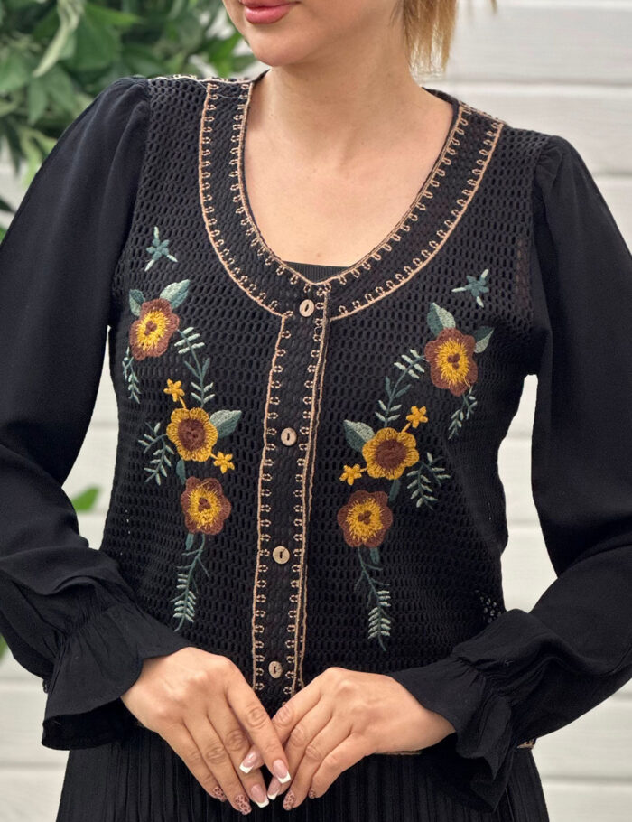 شومیز گیپور گلدوزی ترک دورا