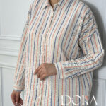 شومیز لینن نخ راه راه دورا مزون