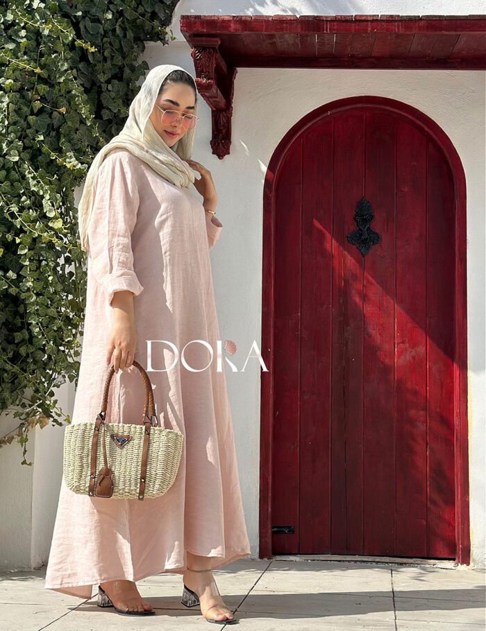 پیراهن کلوش ساده لینن دورا