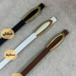 کمربند چرم باریک سگک بیضی