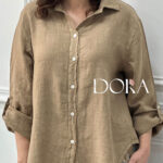 شومیز لینن پایین گرد