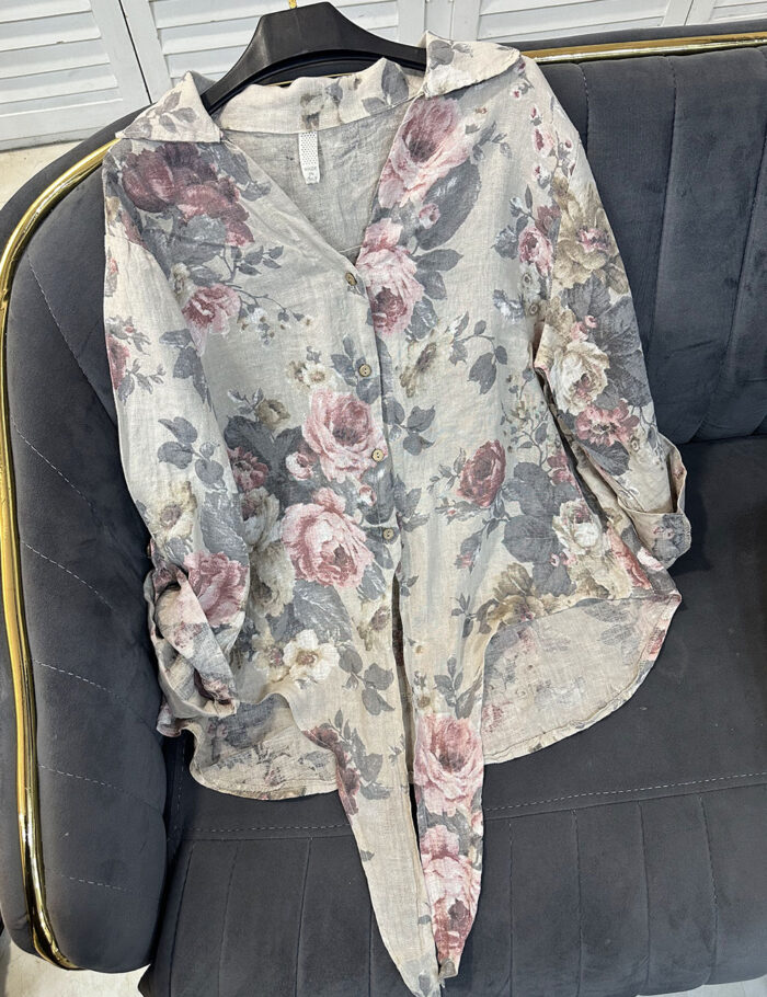 شومیز گره ای گلدار ترک