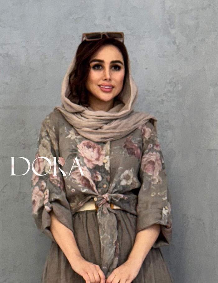 شومیز گره ای گلدار ترک