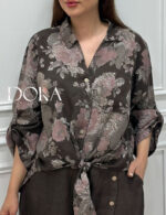 شومیز گره ای گلدار ترک