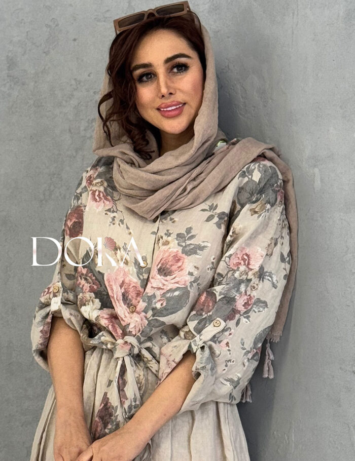 شومیز گره ای گلدار ترک