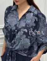 شومیز گره ای گلدار ترک