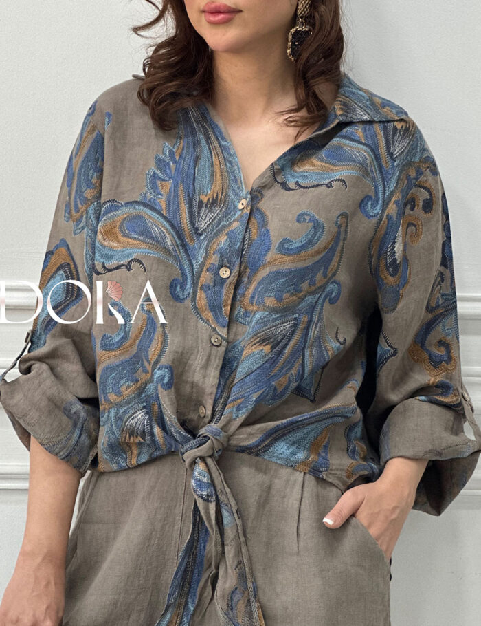 شومیز گره ای طرح بته جقه - Image 11