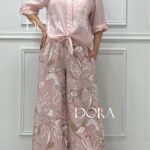 شلوار لینن طرحدار