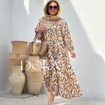 پیراهن ساحلی طلایی- قهوه ای