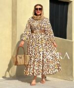 پیراهن ساحلی طلایی- قهوه ای