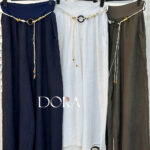 شلوار لینن زنانه خنک کمربنددار دورا