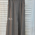 شلوار لینن خاکی زنانه دورا مزون