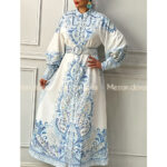 پیراهن کرپ اطلسی مینیاتوری