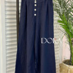 شلوار لینن ایتالیایی زنانه سورمه ای دورا