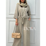 ست شومیز گره و شلوار الیاف نارگیل وارداتی