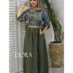 دامن لینن کمربند کنفی