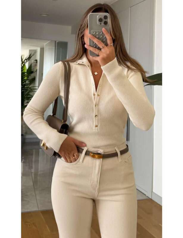 بافت جلو دکمه وارداتی دخترانه دورا