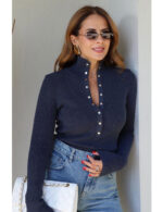 بافت جلو دکمه وارداتی دخترانه دورا