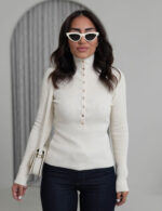 بافت جلو دکمه وارداتی دخترانه دورا