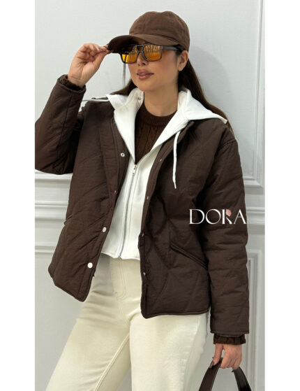 کاپشن کلاهدار زنانه وارداتی مزون دورا