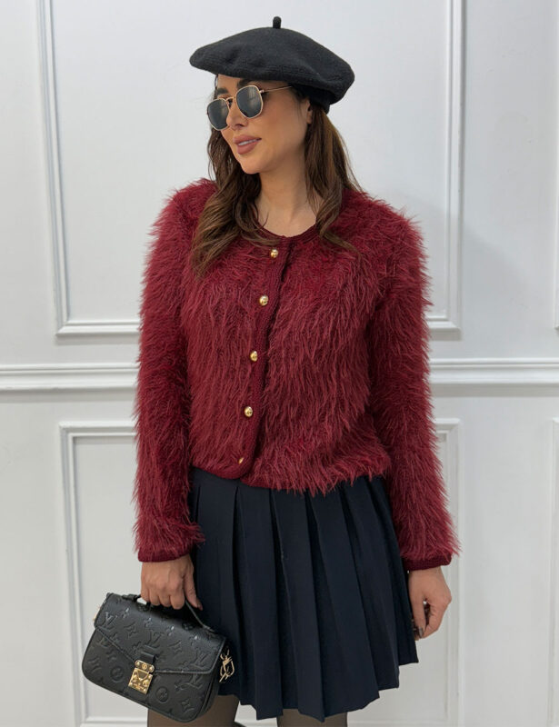 بافت موهر زنانه دکمه دار